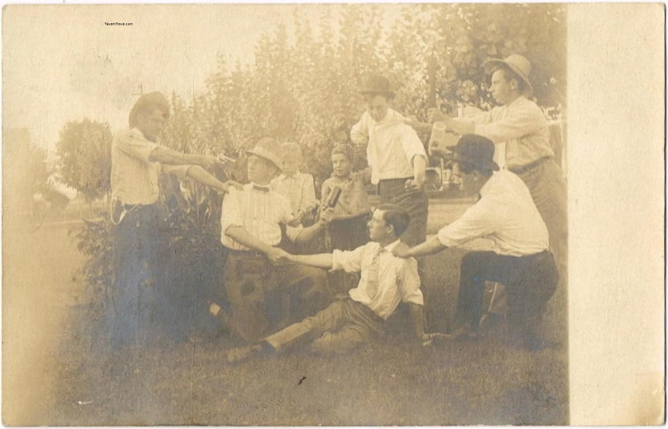 Staged Fight With Beer Bottles And Guns RPPC