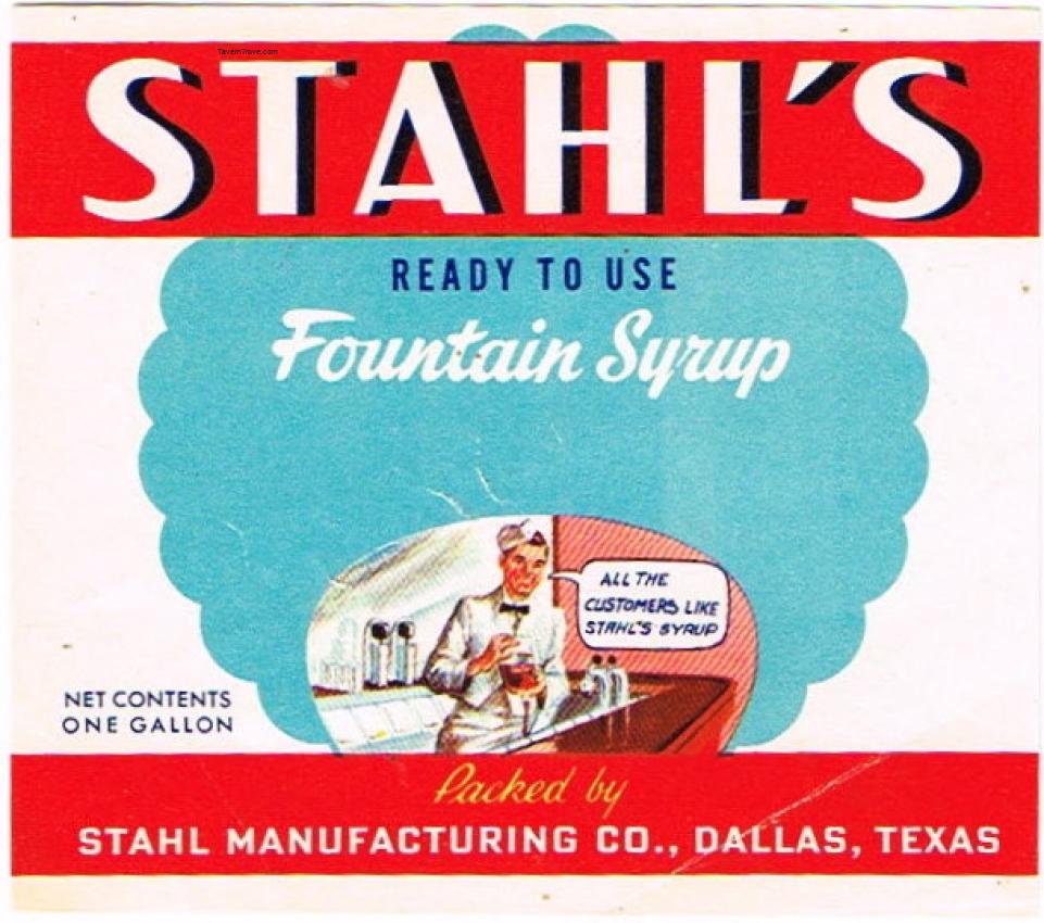 Stahl's SOda Fountain Syrup Dallas Texas