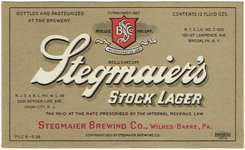 Stegmaier's Stock Lager Beer