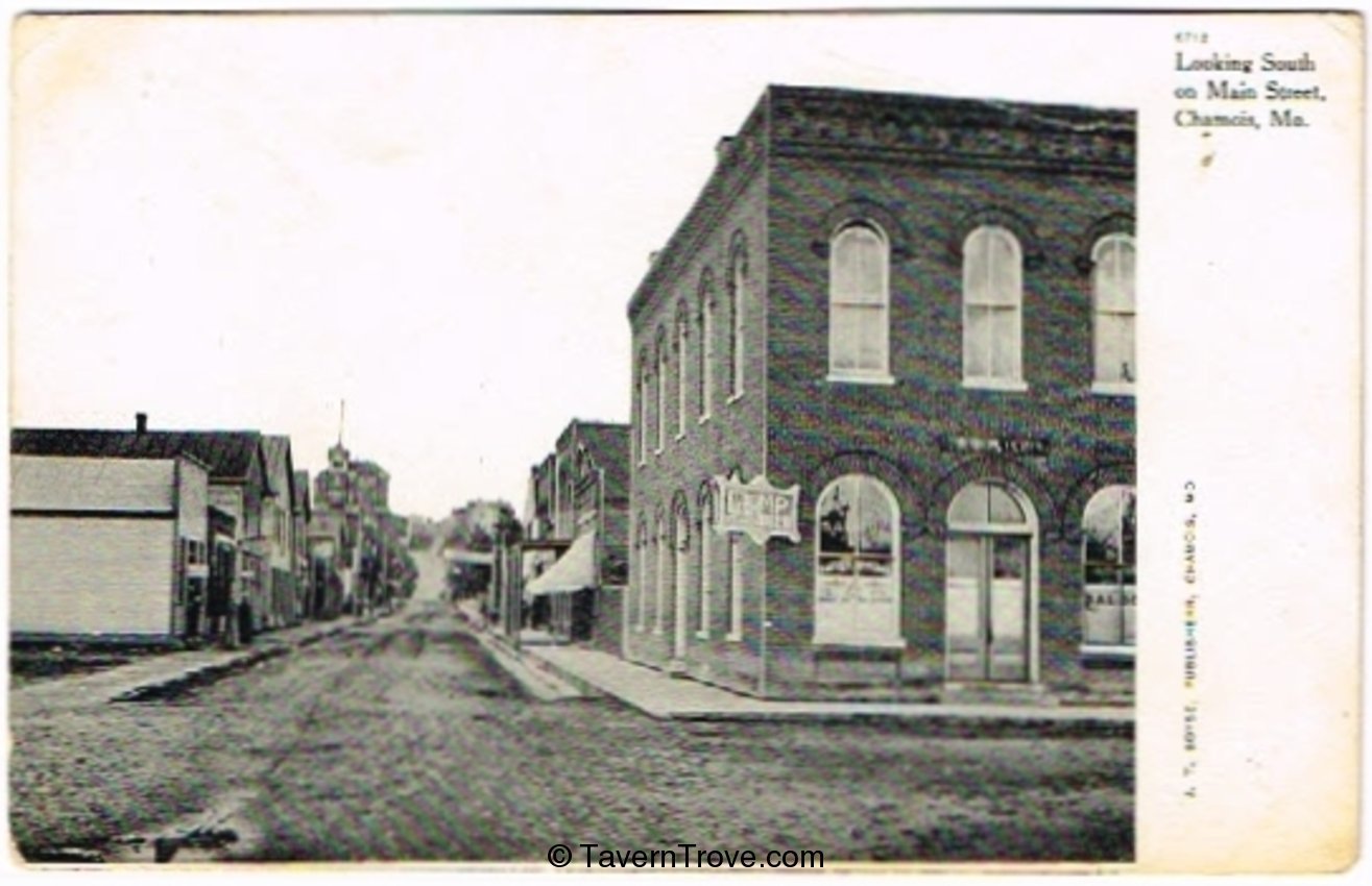 Lemp Beer Sign on Main Street Chamois, MO RPPC