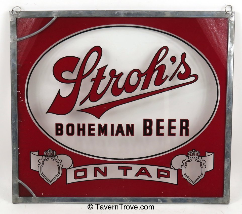 Stroh's Bohemian Beer Glass Sign