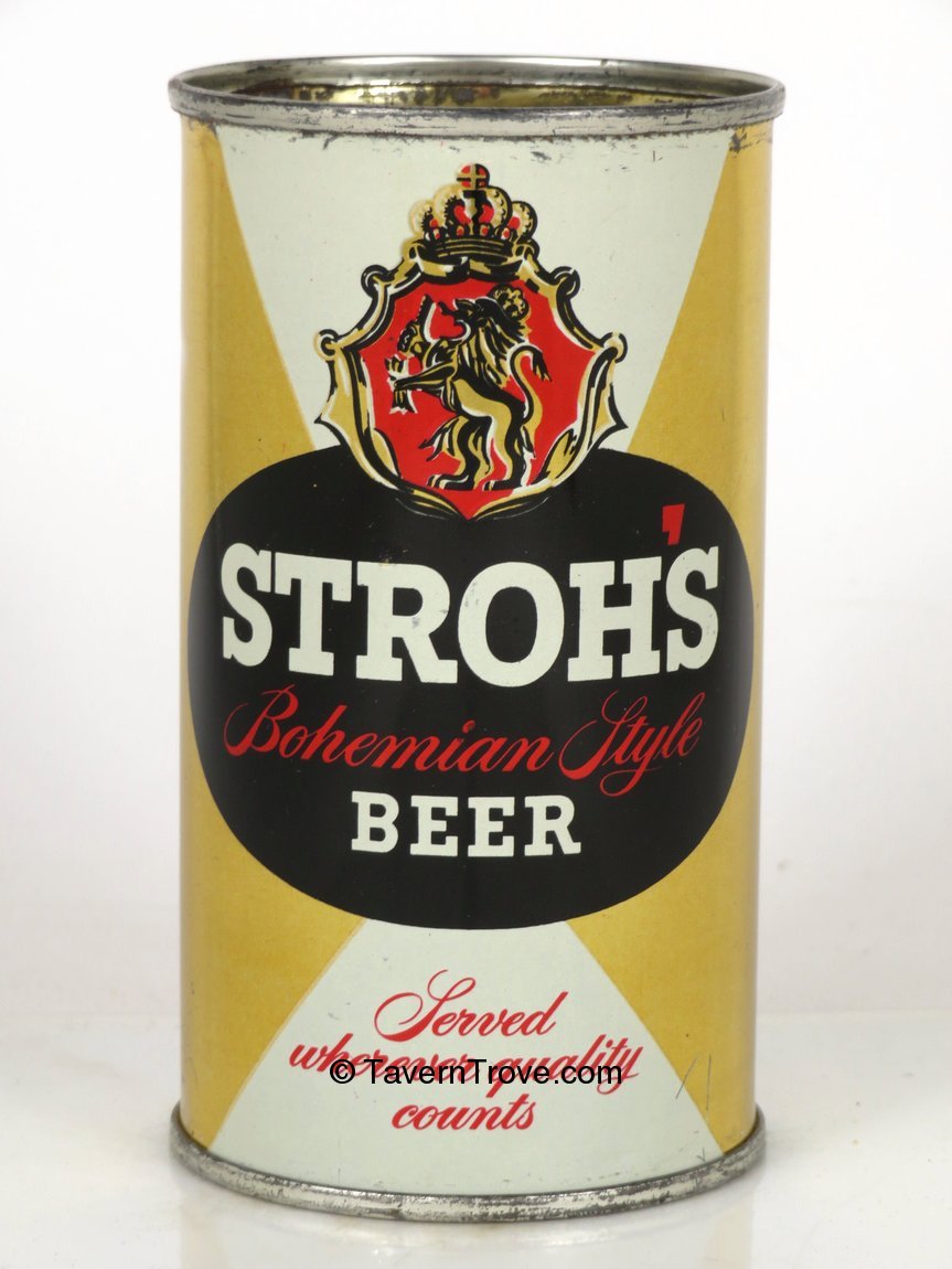 Item #59504 1956 Stroh's Bohemian Light Beer Flat Top Can 137-29.1a