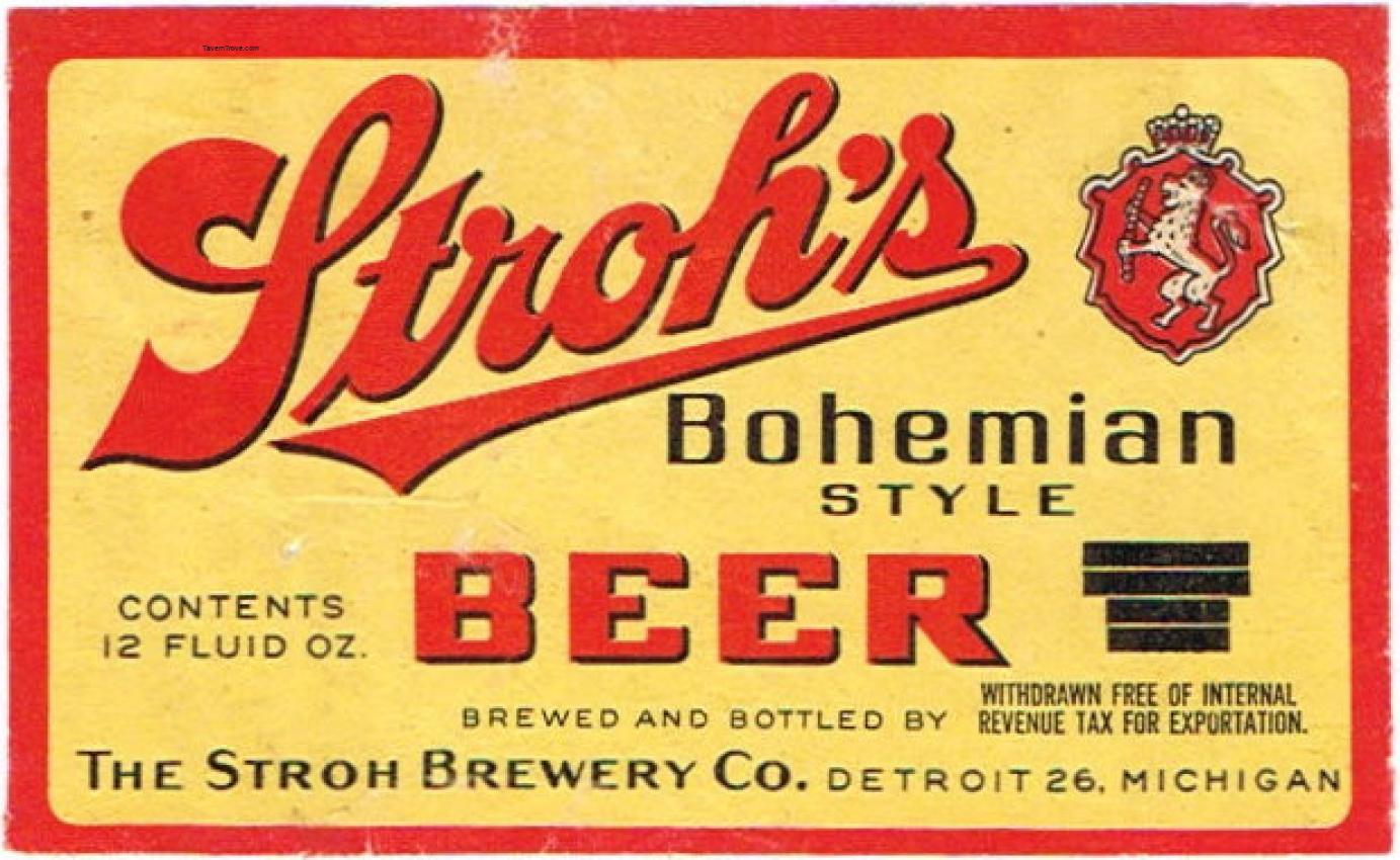 Stroh's Bohemian Style Beer
