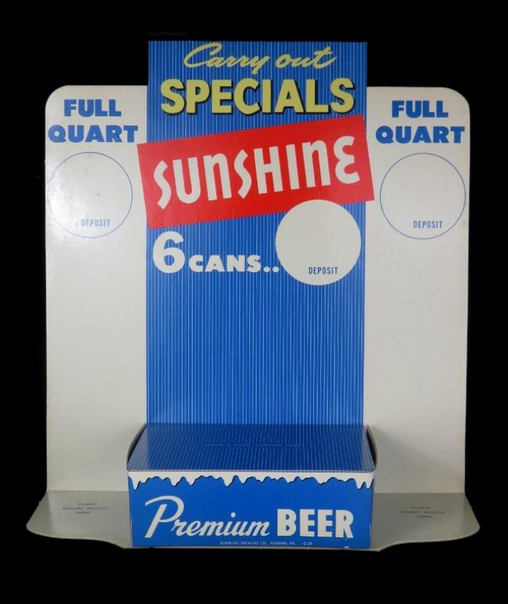 Sunshine Beer Cardboard Six Pack Display