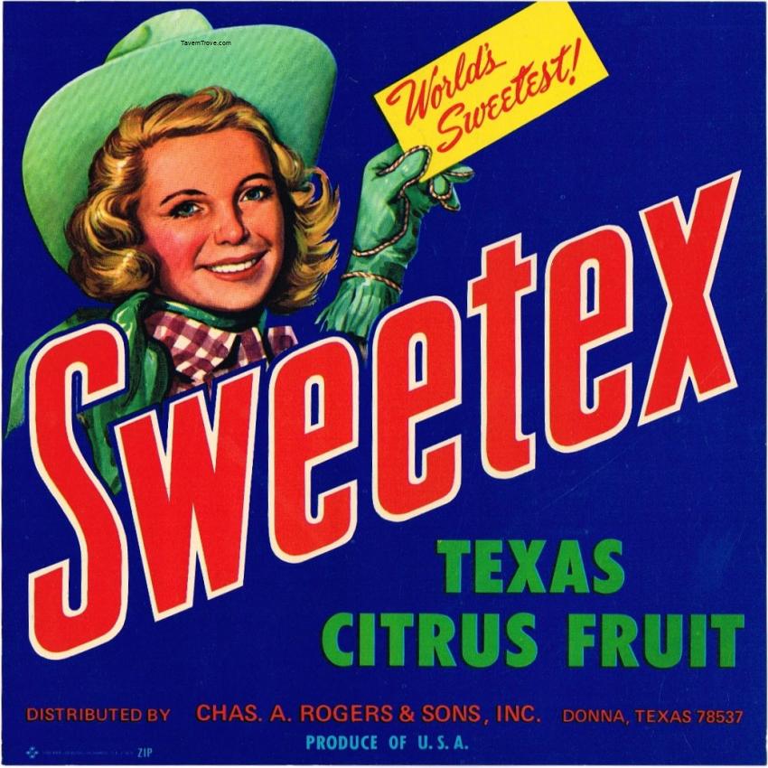 Sweetex Fruit Crate Label Donna Texas