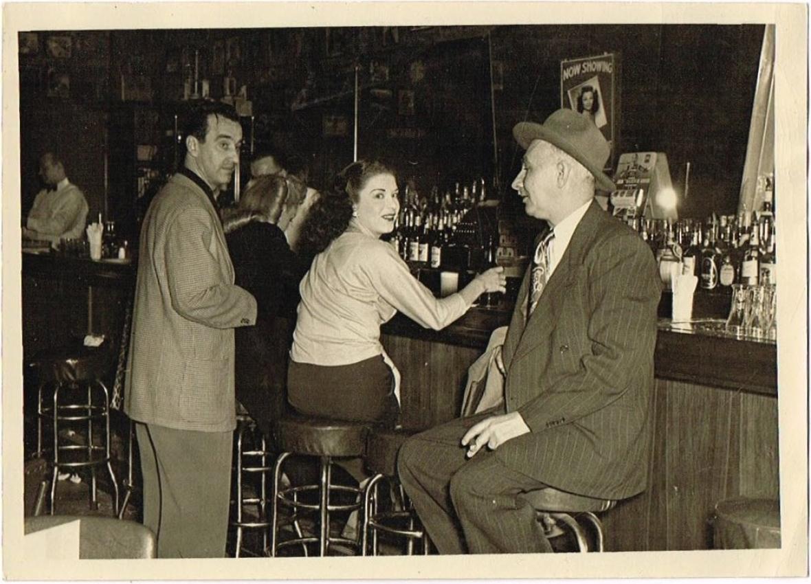 Tavern Interior Patrons and Stools