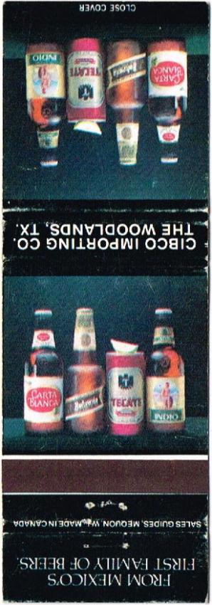 Carta Blanca/Tecate/Bohemia/Indio Beer