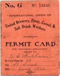 Temporary Union Employment Permit Card