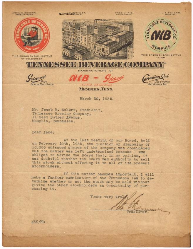 Tennessee Beverage Co. Letterhead