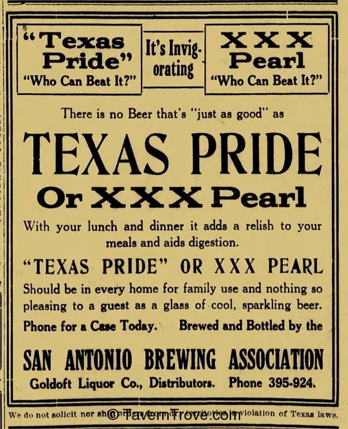 Texas Pride and XXX Pearl Beer