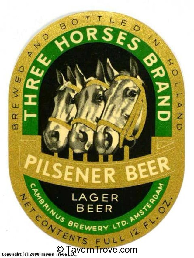 Three Horses Pilsener Lager Beer