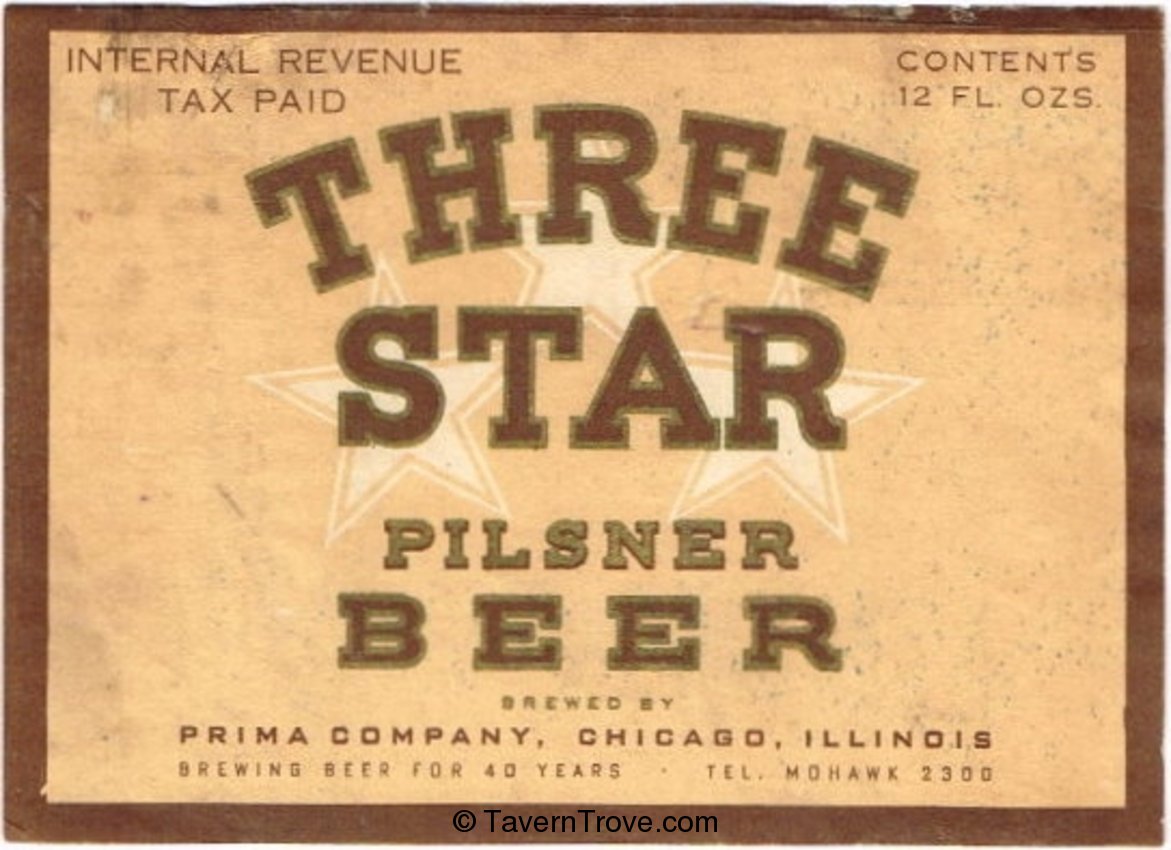 Three Star Pilsner Beer