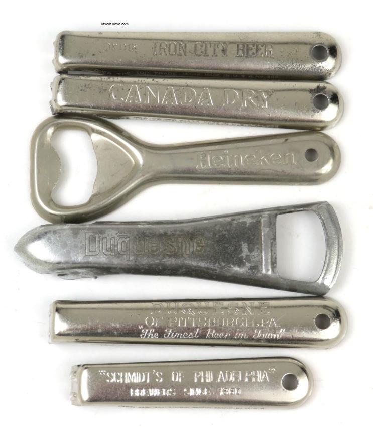 Tin Beer Bottle Openers lot of SIX Lot #1