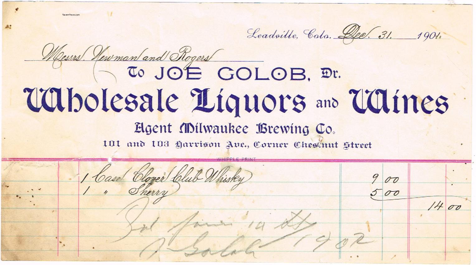 Joseph Golob (Agent for Pabst & Milwaukee Brewery of Denver)