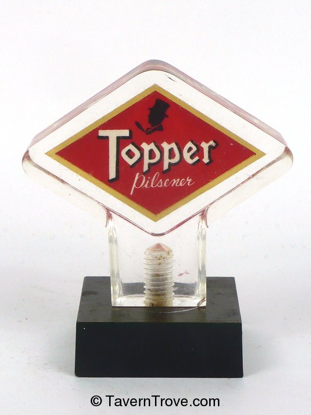 1955 Topper Beer 3-inch Acrilic Tap Handle Rochester New York