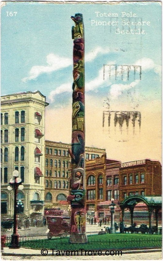 Olympia Beer Sign by Totem Pole, Pioneer Square, Seattle (v2)