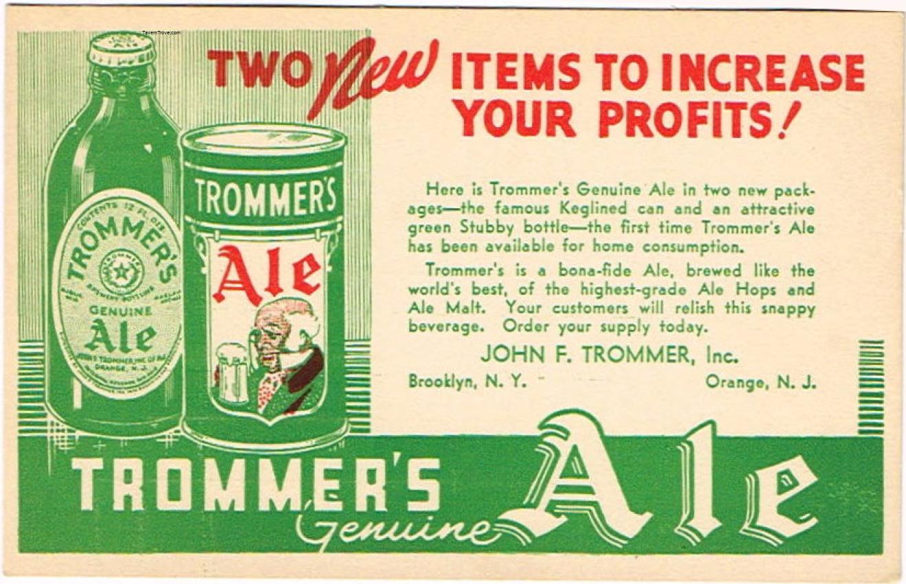 Trommer's Genuine Ale Promo