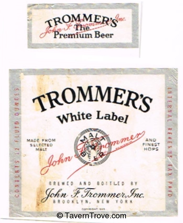 Trommer's White Label  Beer