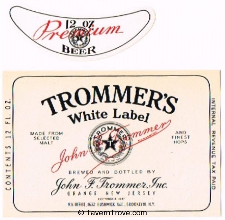 Trommer's White Label  Beer