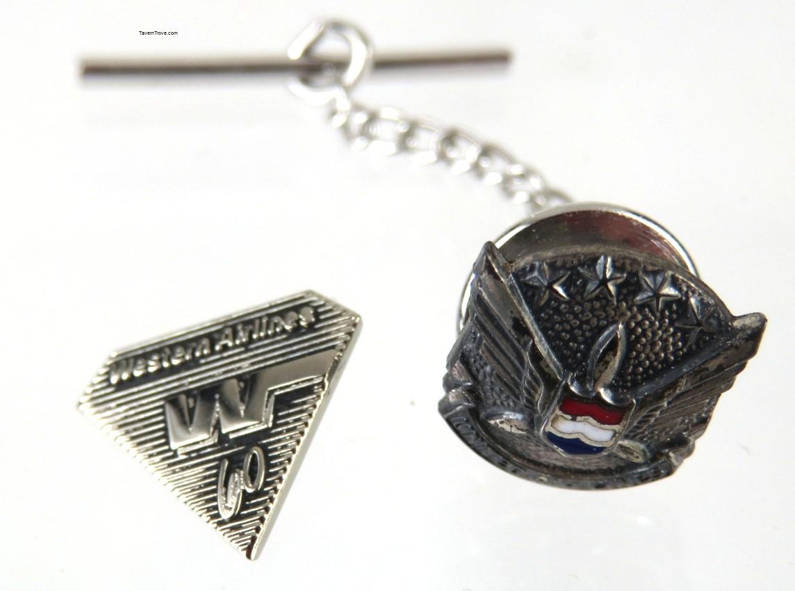 United & Western Air Lines Airlines Sterling Silver Service Pins