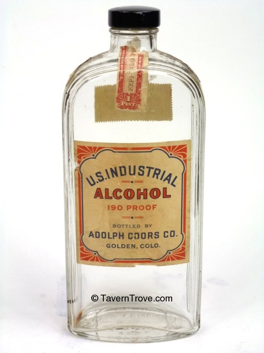 Item 55578 1920 U.S. Industrial Alcohol Paper Label Bottle