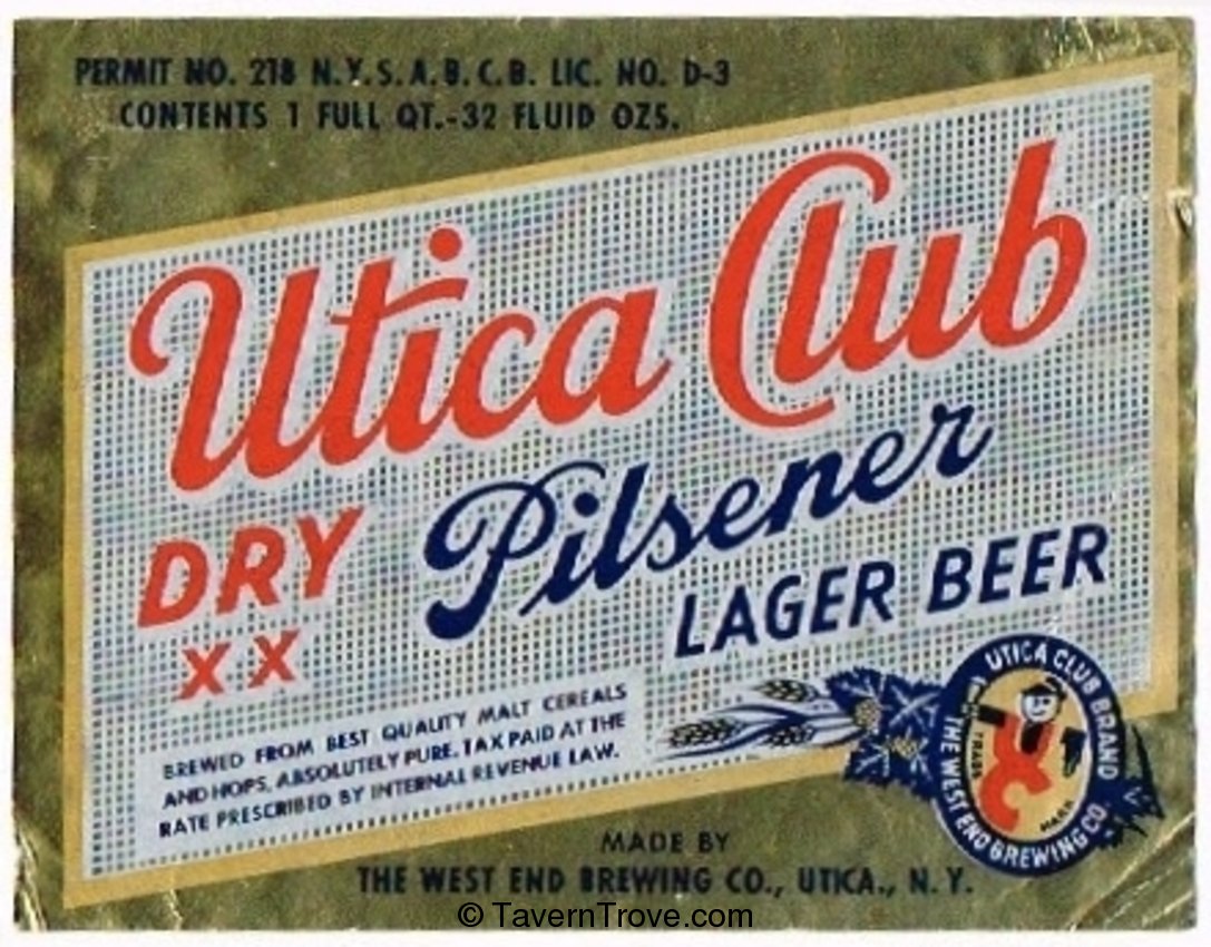 Utica Club Pilsener Lager Beer