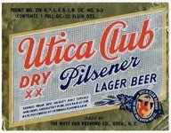 Utica Club Pilsener Lager Beer