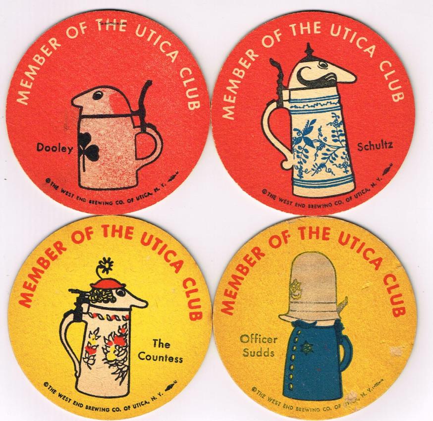 Utica Club Beer Schultz & Dooley Lot of Four