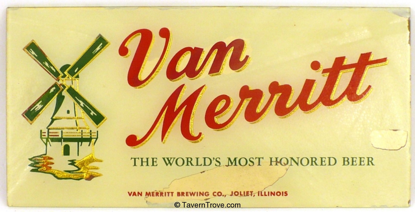 Van Merritt Beer reverse painted glass