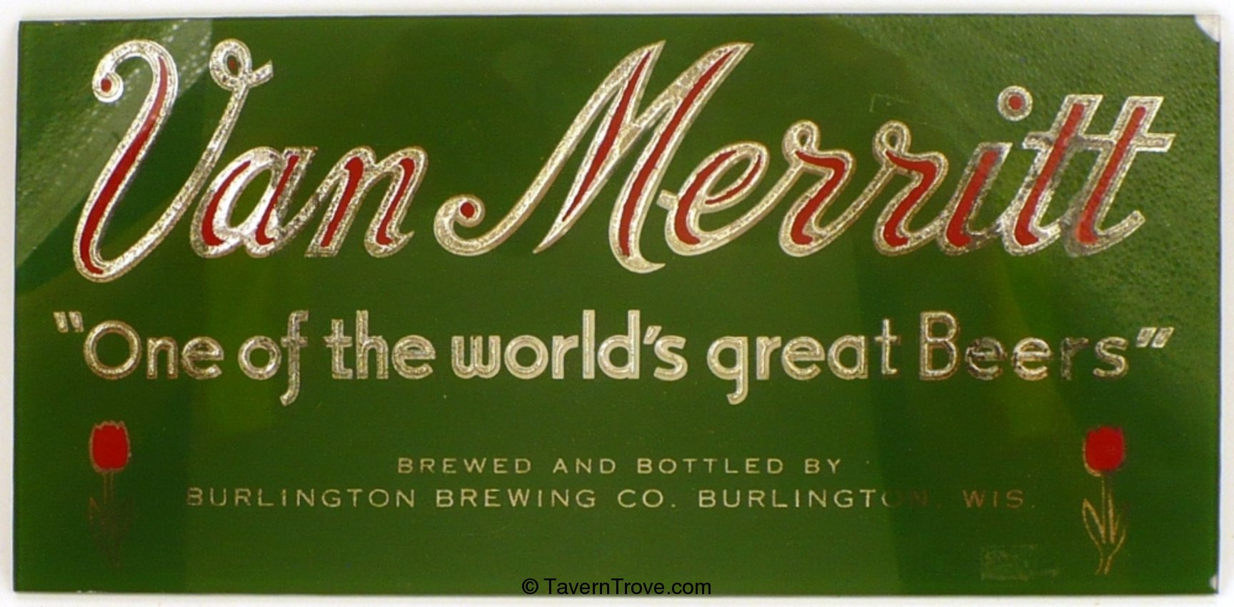 Van Merritt Beer reverse painted glass
