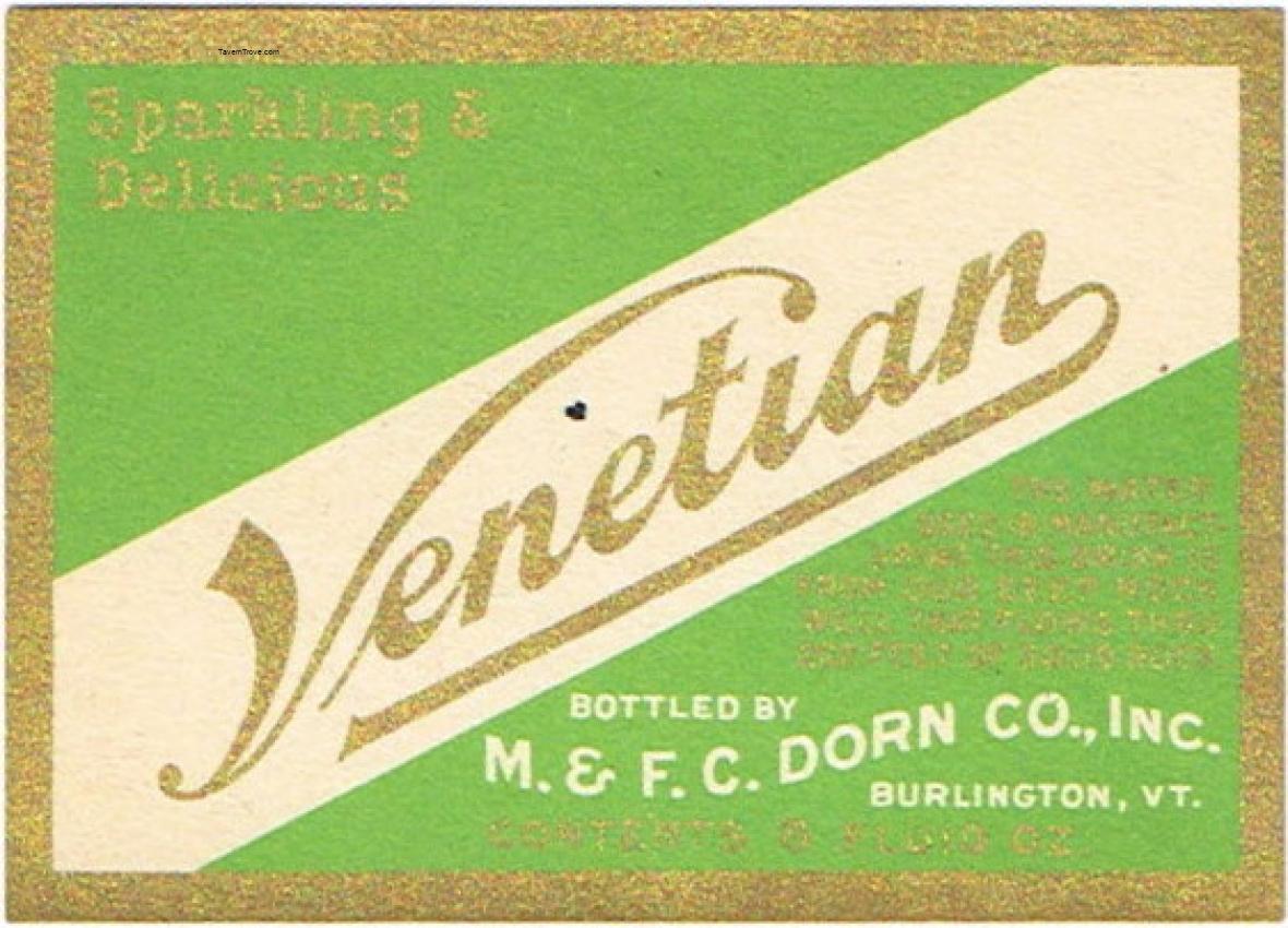 Venitian Soda M & F C Dorn Burlington Vermont