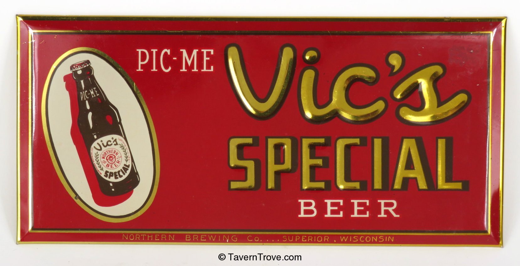 Vic's Special Beer Tin-Over-Cardboard TOC Sign