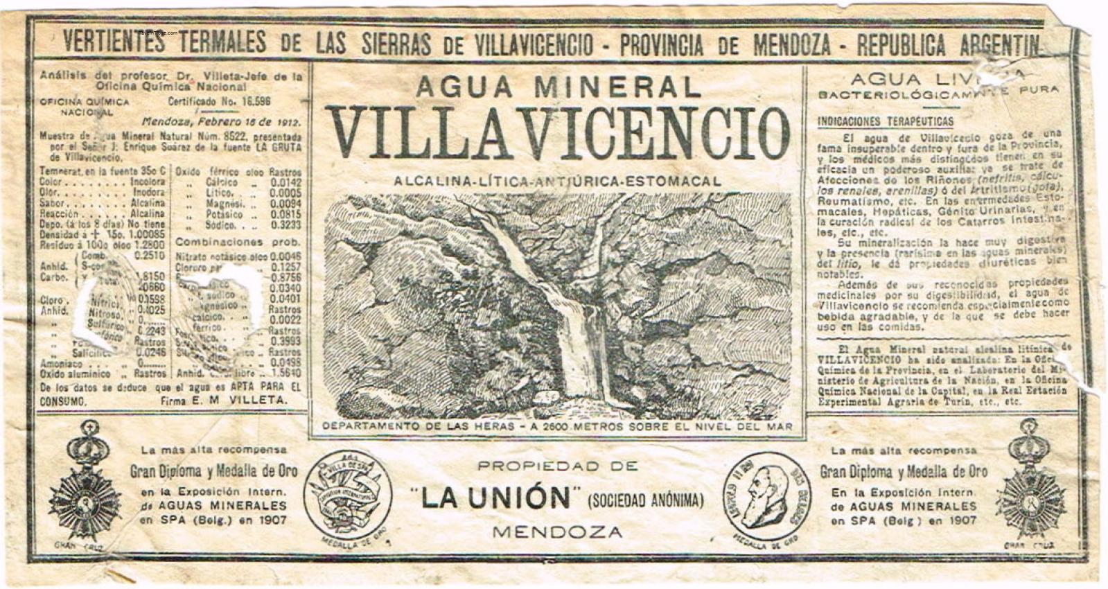 Villa Vicencio Medicinal Mineral Water Mendoza Argentina