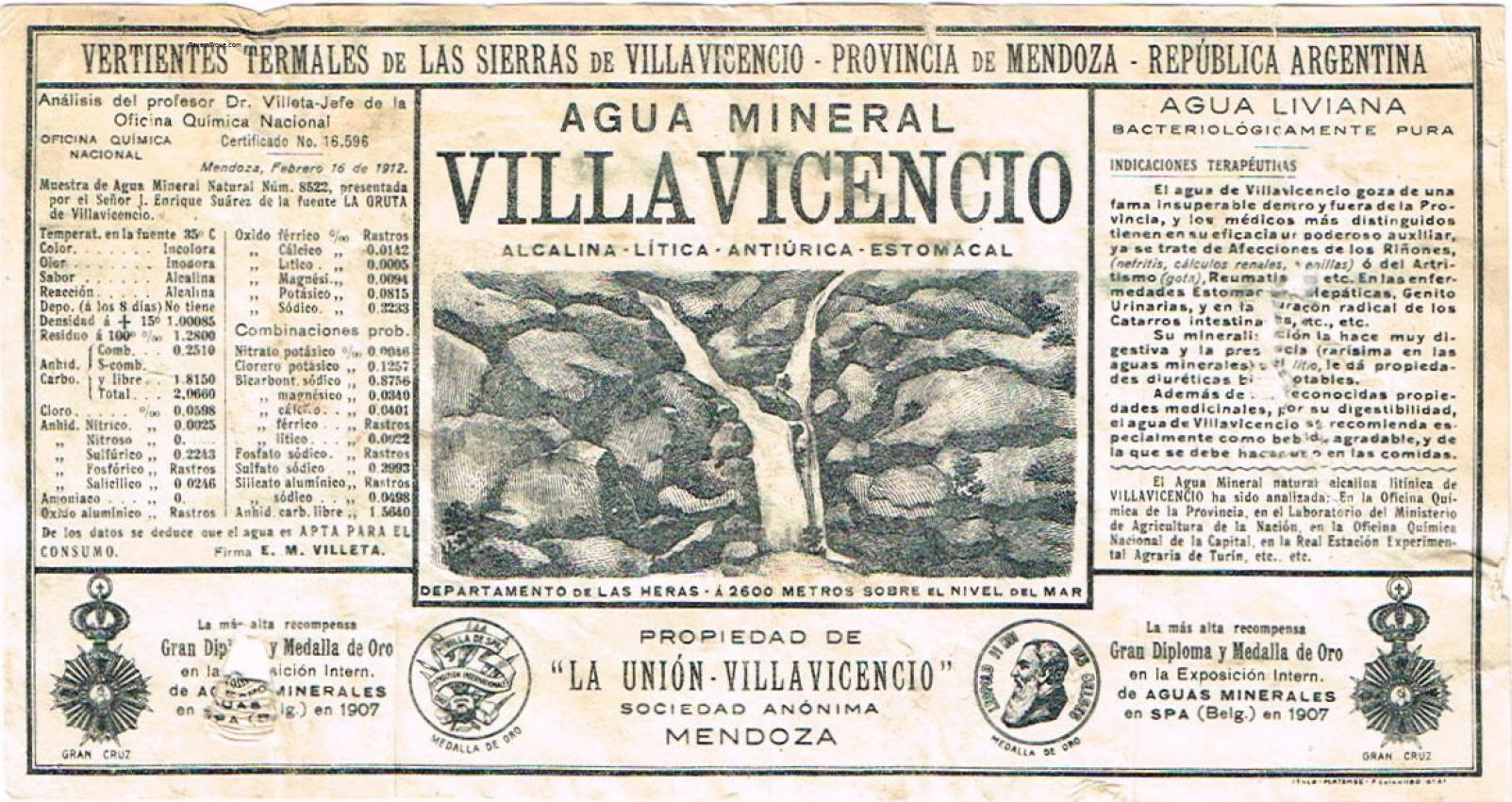 Villa Vicencio Mineral Water Mendoza Argentina