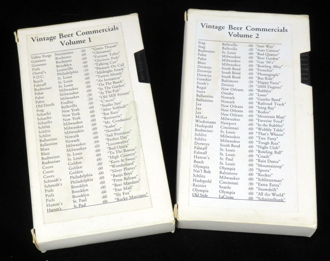 Vintage Beer Commercials Volume 1 and 2 VHS Tapes