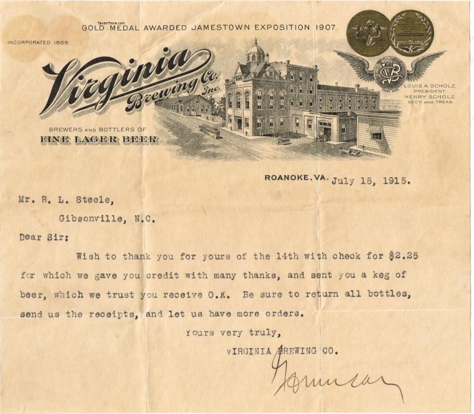 Virginia Brewery Letterhead