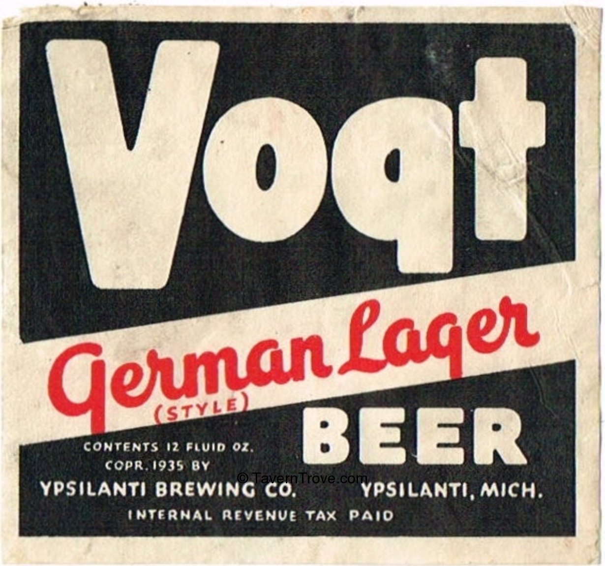 Item 84226 1935 Vogt German Lager Beer Label CS7406