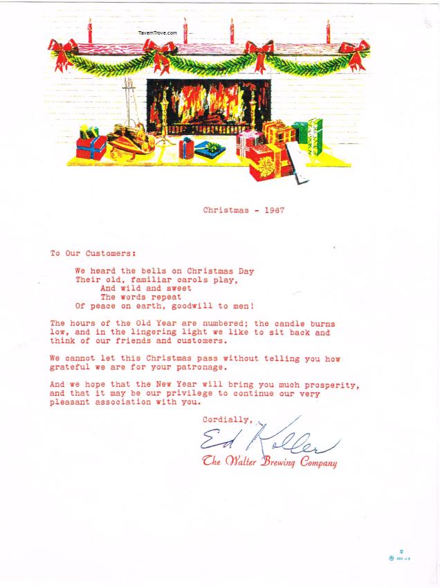 Walter Brewing Co. Christmas Greeting Letter
