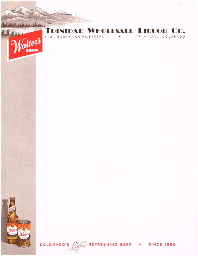 Walter's Beer Trinida Wholesale Liquor Co.
