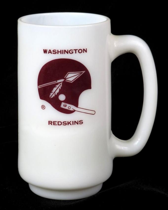 Washington Redskins Football Milk Glass