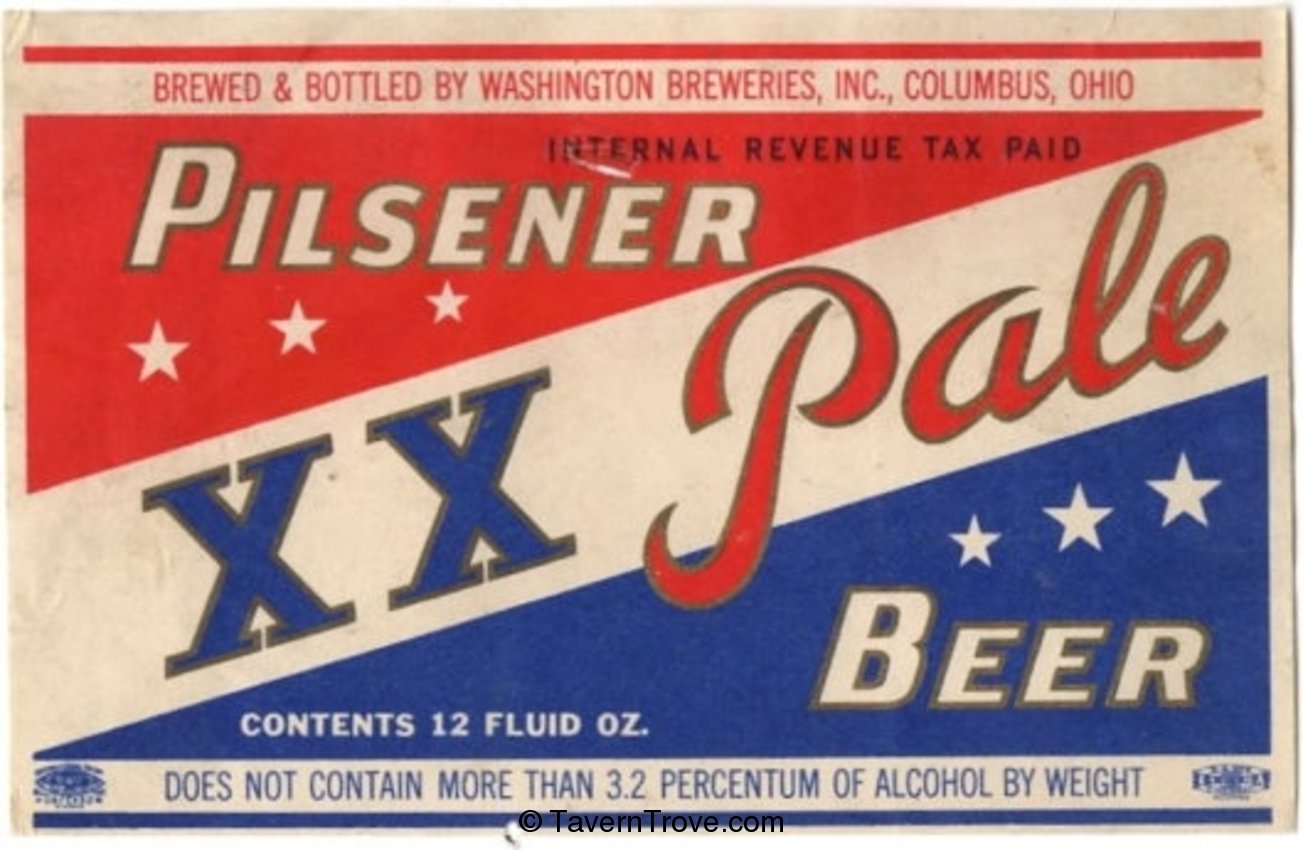 Washington's XX Pale Pilsener Beer