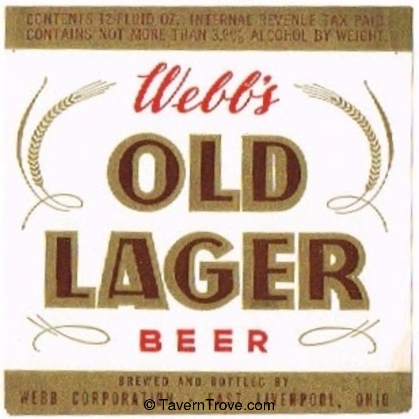 Webb's Old Lager  Beer
