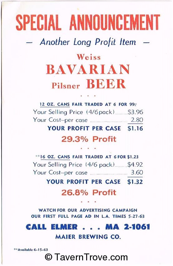 Weiss Bavarian Beer