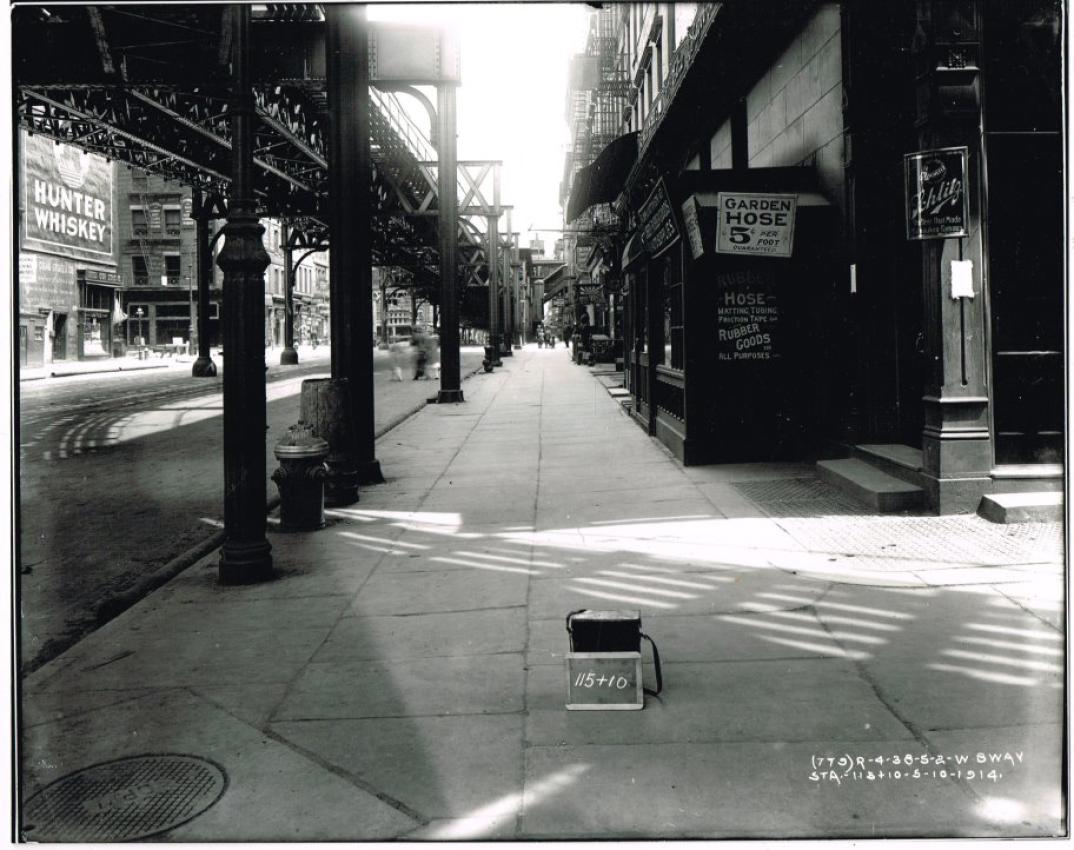 West Broadway Station Under The Elevated Train Schlitz Beer