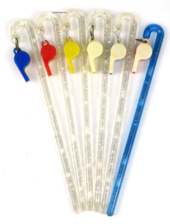 Whistle Swizzle Sticks Lot of Six