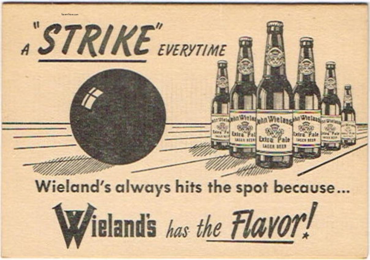 Wieland's Beer bowling scorecard