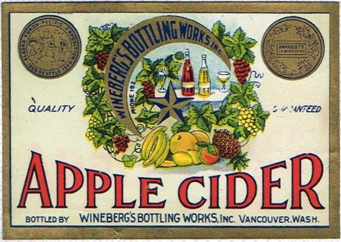 Wineberg's Apple Cider Vancouver Washington 8oz