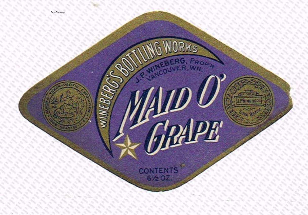 Wineberg's Maid O' Grape Soda Vancouver Washington 6½oz