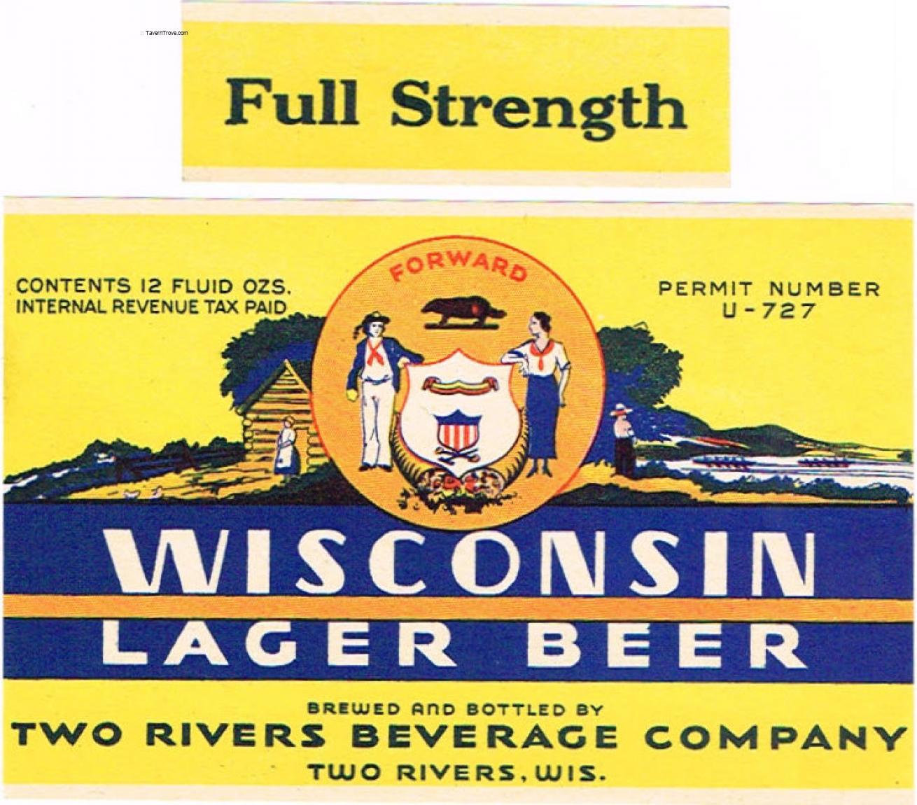 Item #3652 1933 Wisconsin Lager Beer Label WI498-13