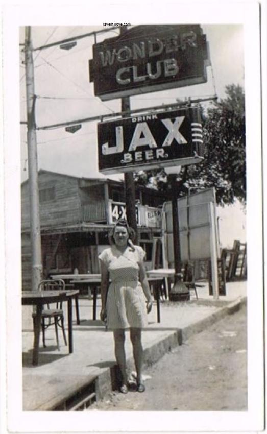Woman with Jax Outdoor Porcelain Sign
